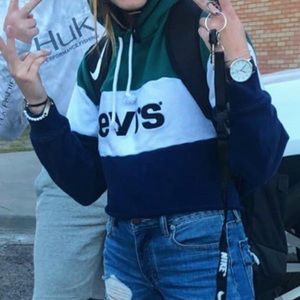 Levi’s colorblock cropped hoodie
